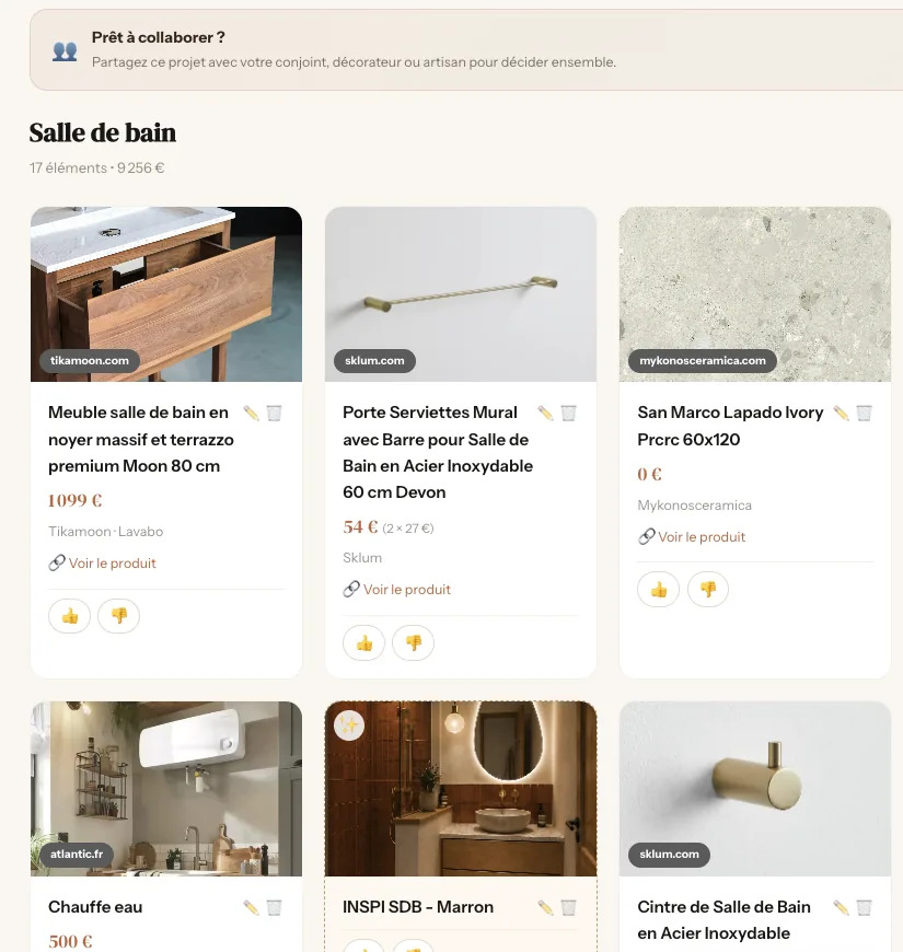 Pièce Salle de bain dans Cocon : cartes produits avec photo, prix, enseigne et votes
