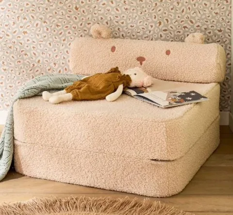Fauteuil enfant ourson en bouclette